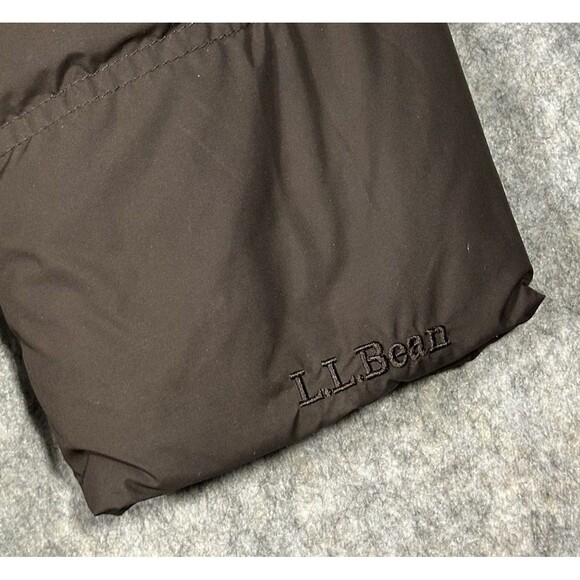 LL Bean Goose Down Quilted Parka Women’s L Brown Puffer Long Jacket Winter READ - Picture 5 of 8